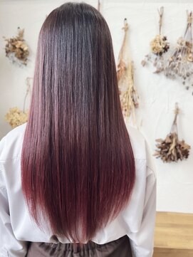 ヘアスタジオ ブリエ(HAIR STUDIO BRILLER) 2023 個性的アクセント 毛先レッド グラデーション