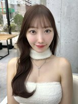 ビューブルー 亀戸錦糸町(VIEW BLUE)&nbsp;美髪カールピンクブラウン韓国レイヤーロングセミディ顔周り前髪