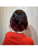 ピンクレッドグラデーション【TELA HAIR草加 】