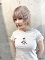 ラニヘアサロン(lani hair salon)&nbsp;ミルクティーカラー/裾カラー/イエロー/デザイン/ブリーチ/ボブ