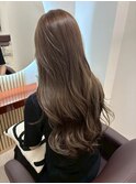 韓国大人ゆる巻きロング×オリーブグレージュカラー[髪質改善]