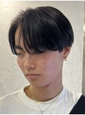 ナチュラルセンターパート七三分けニュアンスパーマカルマパーマ