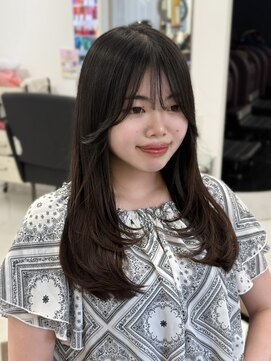 ハピネス 王寺店(Happiness) ミディアムレイヤー/韓国レイヤー/前髪カット/顔周りカット