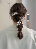 シニオン 編みおろし ローポニー お呼ばれ 結婚式 20代30代