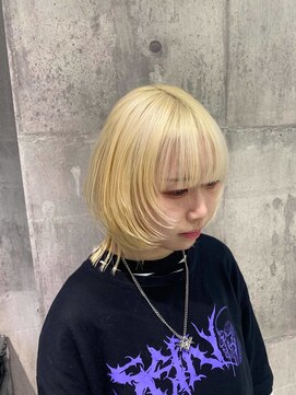 ワンズオゼ 渋谷(ONE's oze) ハイトーン/ダブルカラー/クラゲヘアー/オリーブグレー/小顔/