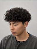 ツイストスパイラルパーマフェードメンズショート