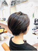 【前髪なしかきあげスタイル】大人ショートボブ