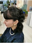 サイド編み込みアップスタイル