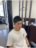 ミディアムショート×アップバング
