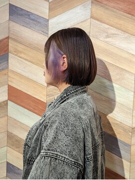 ヘアートゥリース(hair trees) ボブ×インナーカラーパープル
