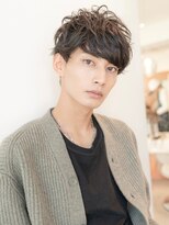 イオ 本厚木(io)&nbsp;波巻きパーマアッシュブラック束感マッシュハイライト