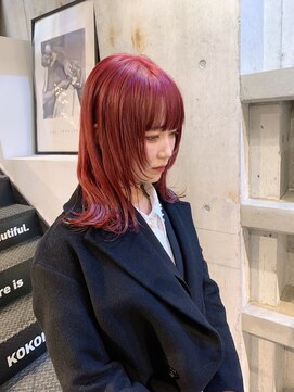 ココモ(KOKOMO) ミディアムレイヤー×ナチュラルレッド