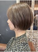 ショートカット×ひし形ショートボブ×前髪あり30代40代 50代