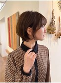 ベージュ 透明感カラー　髪質改善カラー　小顔ショート　千種