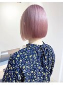 ピンクカラー×ボブ