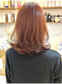 ピンクブラウン×ミディアムレイヤー