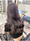 韓国ヘア顔周りレイヤーミルクティーベージュ暗めラベンダー