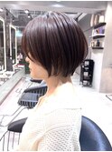オリーブグレー/ショート/前髪/レイヤー/髪質改善/縮毛矯正/横浜