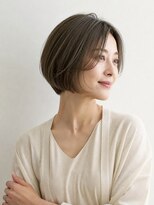 ティータ(teeta)&nbsp;【髪質改善】丸型カバーの似合わせボブ★オリーブベージュ
