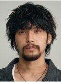シャドウパーマルーズパーマ毛流れヘアメンズマッシュ原宿