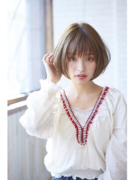 ネオリーブクレア 綱島店(Neolive Krea) ひし形シルエット前下がりボブ☆デザインカラー☆