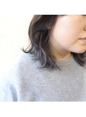 ネイビーアッシュのインナーカラー