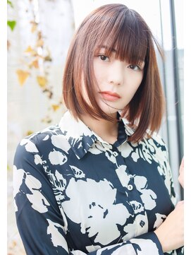 マッシュアンドマッシュアヴェダ ららぽーと福岡店(mash&mash AVEDA) 丸顔さんに最適☆ツヤ感前下がりボブ
