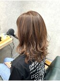 デザインカラー/レイヤーカット/ウェットヘア/オリーブベージュ
