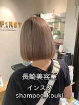 コワファースト長崎シャンプーボーイ 2nd(COIFF1RST 長崎 SHAMPOO BOY)&nbsp;長崎 顎下ボブ ミルクティーベージュ