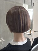 白髪ぼかしハイライト/船橋/くすみベージュ/細めハイライト