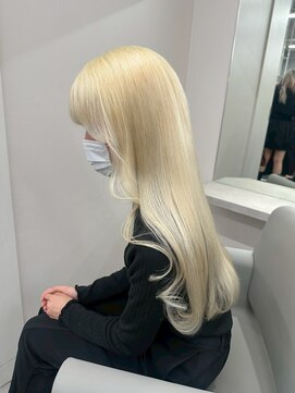 ベレーザ 渋谷(BELEZA) 13340ブリーチ＆ダブルカラー韓国レイヤーホワイトブロンド