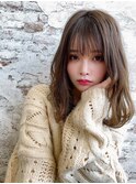 アンブレラカラー/こなれミディ/ウェーブパーマ/前髪/錦糸町