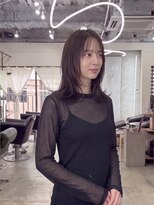 エシカ(ethica)&nbsp;【ethica_南船場】顔まわりレイヤー×セミロング×暗髪カラー