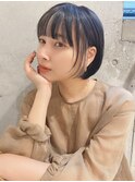 小顔に見える大人ショートボブ/インナーカラー