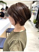 大人くびれショート/ひし形シルエット/白髪ぼかし30代40代50代