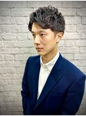 おしゃれなサラリーマンになりたい!ポイントパーマアップバング