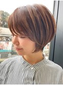 30代40代大人女性/前髪ありショートボブ/ショートヘア/髪質改善