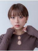 20代30代大人かわいい前髪パーマグレーベージュショート