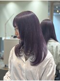 トリートメントブリーチでパープルヘアー