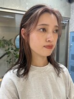 デザインカラー前髪インナーカラーベージュカラーブリーチカラー