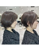 30代40代50代絶壁解消前髪あり小顔前下がりショートボブ【NAYU】