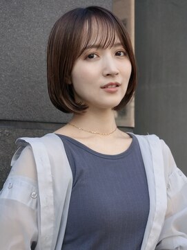 ガーデン オオタカノモリ(garden otakanomori) 20代30代40代大人のまとまる小顔内巻きボブ×前髪あり×艶髪