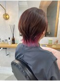インナーカラーピンク/ウルフショート