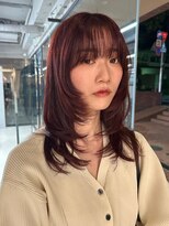 ノラ ヘアーサロン(NORA HAIR SALON) ブリーチなしレッドオレンジカラーたっぷりレイヤーカット