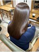 髪質改善縮毛矯正・セミロング・ストレート・アッシュブラウン