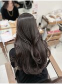 透明感カラー 韓国風巻き オルチャンレイヤー ダークグレージュ