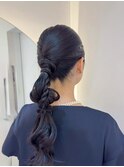 タイトアレンジお呼ばれヘア_暗めカラーグランマッシュ