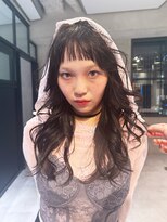 アルバム 銀座(ALBUM GINZA)&nbsp;ロング前髪カット小顔黒髪顔周りレイヤー_F21227