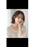 ナチュラルショート/ミルクブラウン/ショートボブ/顔周り/静岡