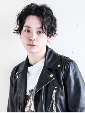 フジヤマ バーバー ショップ(FUJIYAMA BARBER SHOP) 七三オールバックツイストパーマコンマヘア